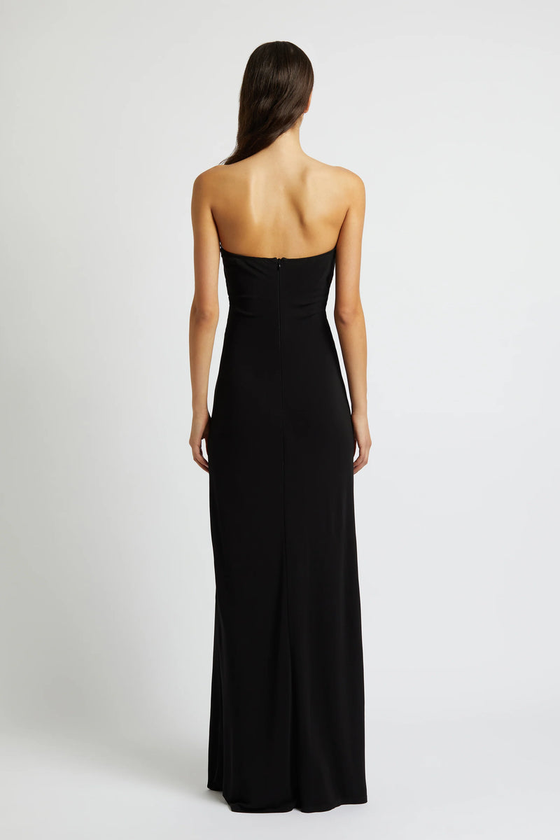 ARCED PALM STRAPLESS DRESS BLACK - CHRISTOPHER ESBER