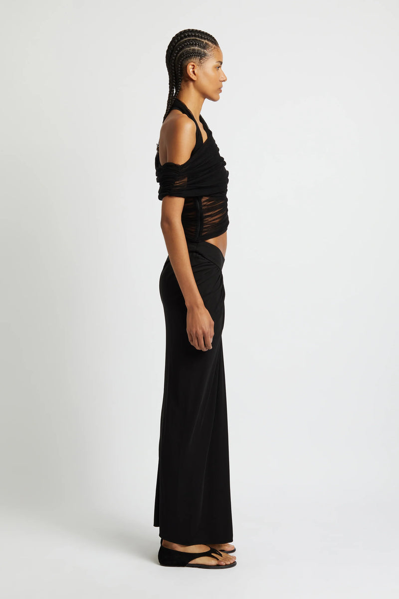 VEILED WRAP TOP BLACK - CHRISTOPHER ESBER