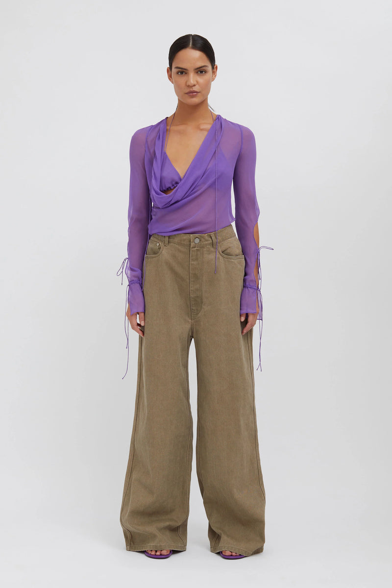 OVERSIZED DROP JEANS OLIVE - CHRISTOPHER ESBER