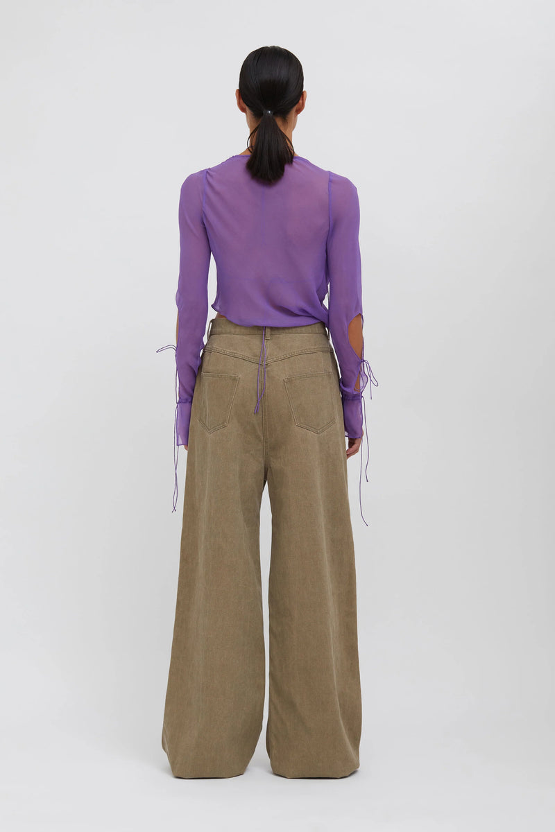 OVERSIZED DROP JEANS OLIVE - CHRISTOPHER ESBER