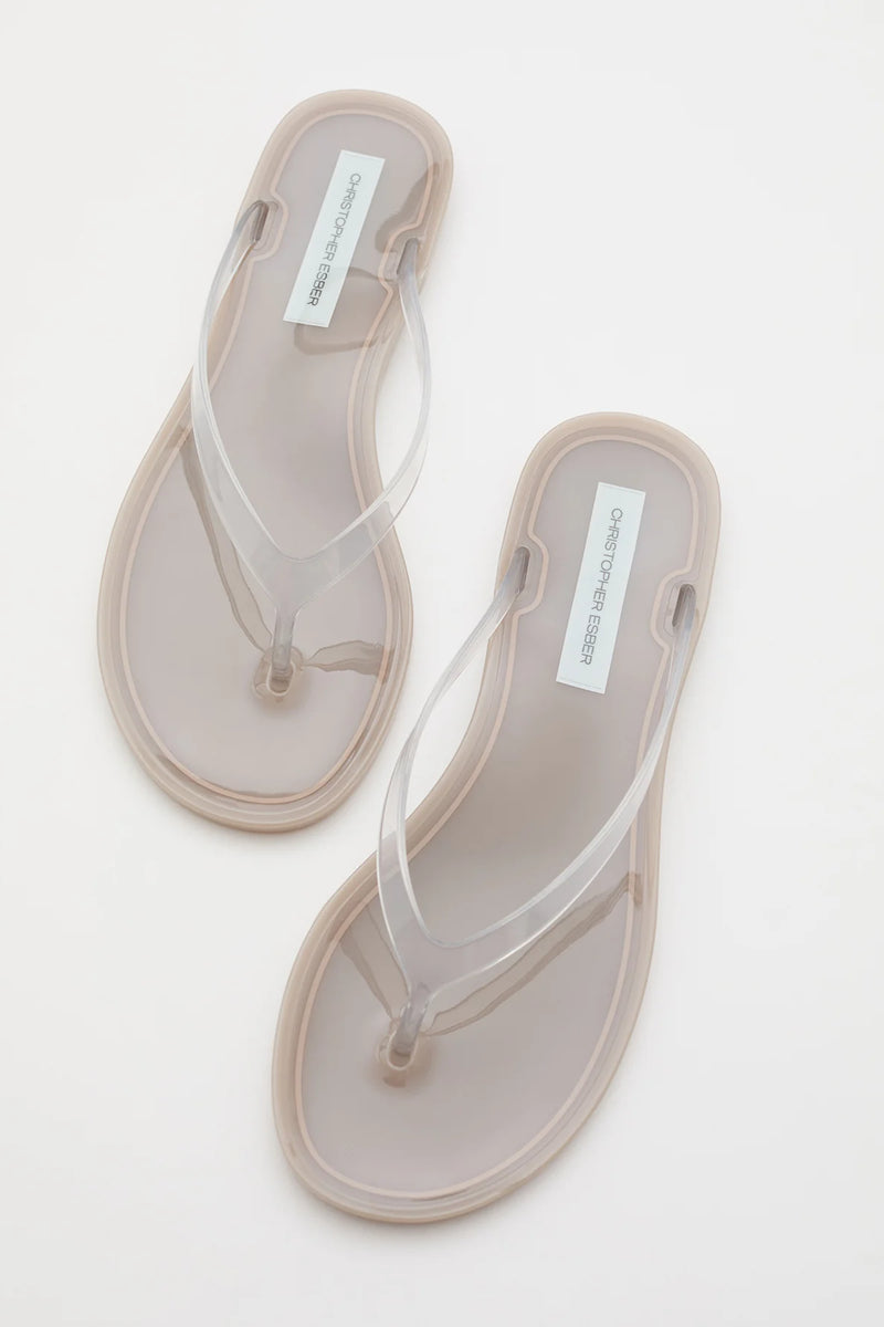 Jo Flip Flop Sandals Dune Clear - CHRISTOPHER ESBER