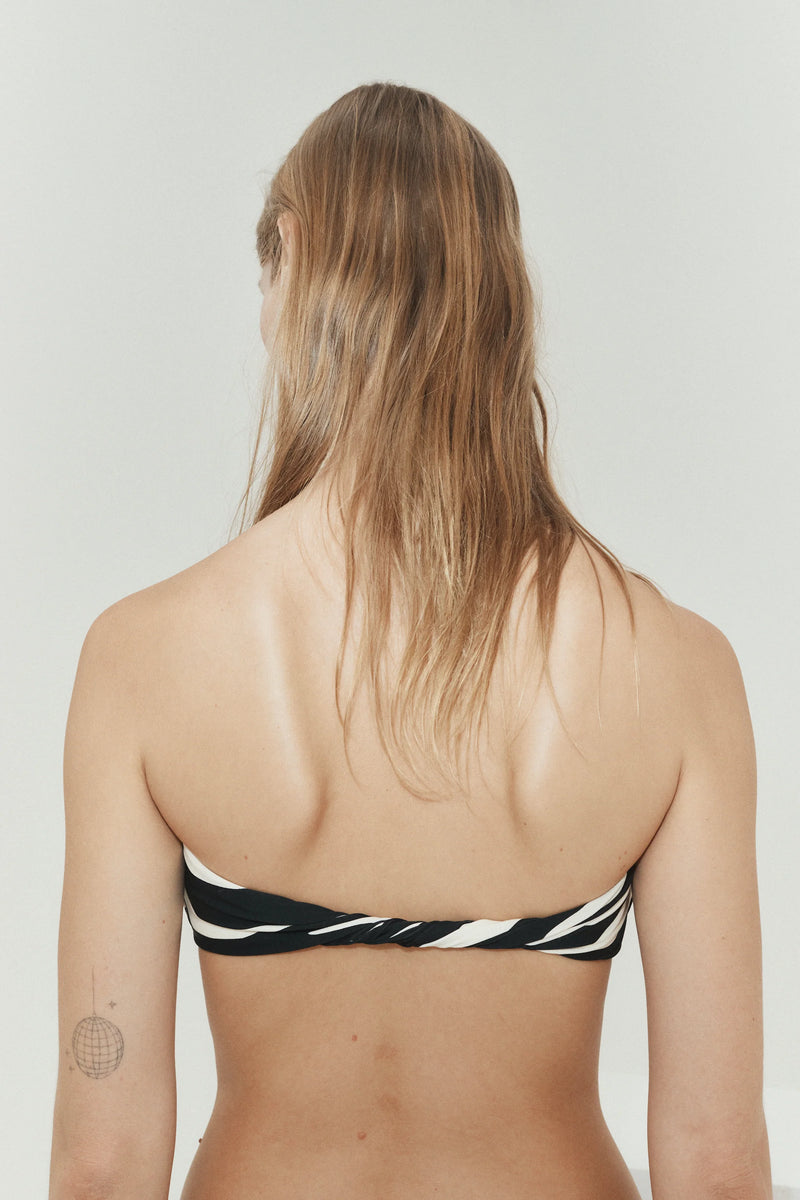 TWISTED BANDEAU TOP ZEBRA - ZIAH