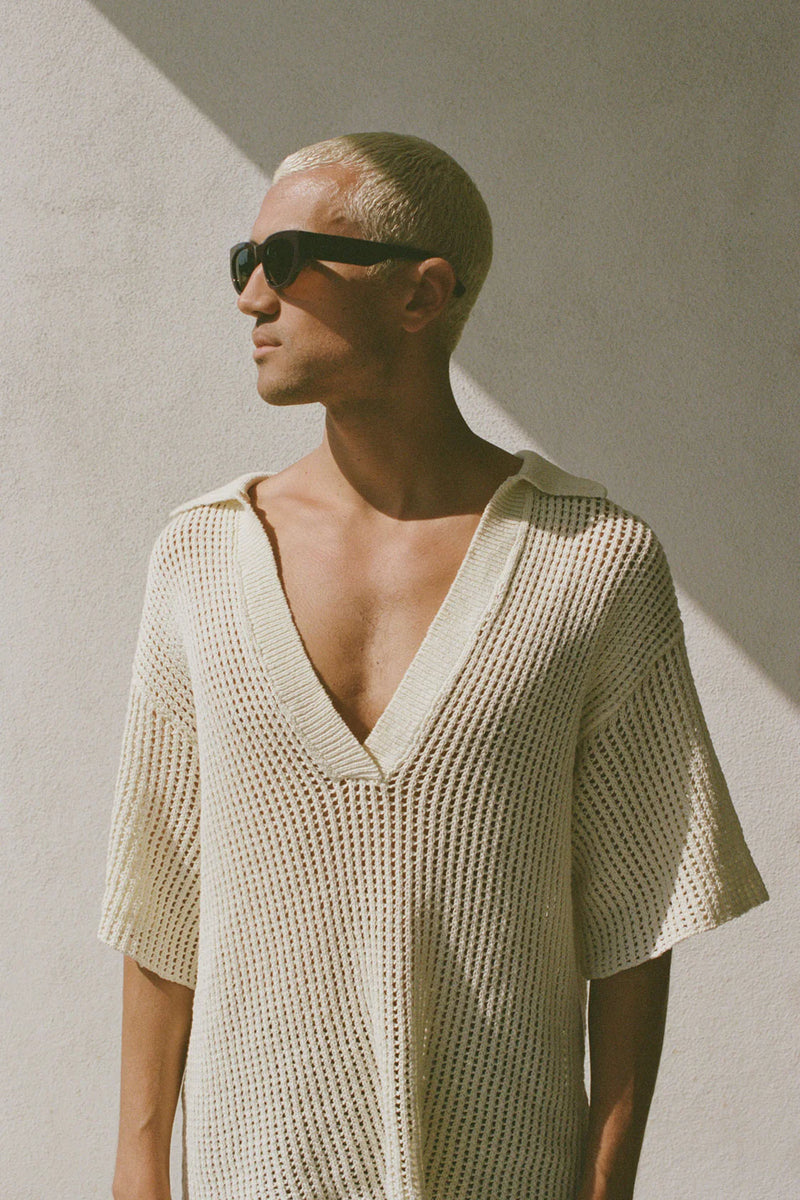 MILK COTTON CROCHET SHIRT - ZULU + ZEPHYR