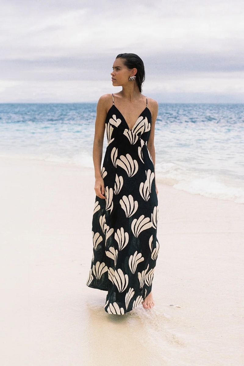 PALM LINEN DRESS - ZULU + ZEPHYR