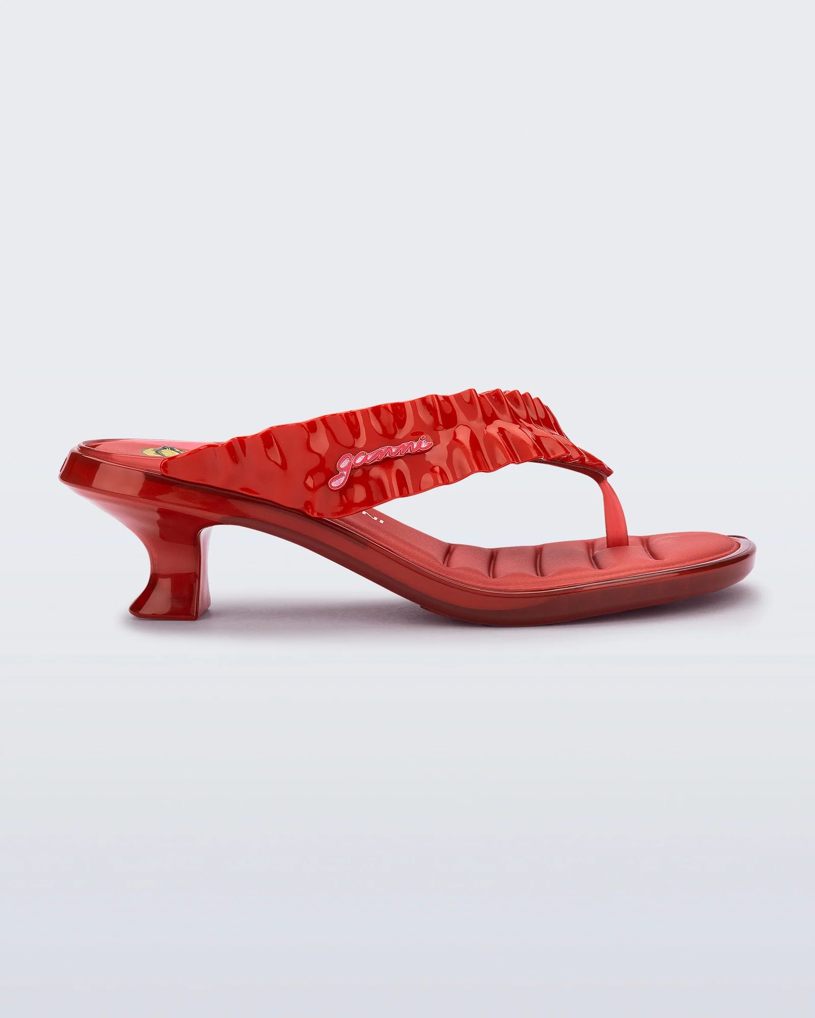 MELISSA X GANNI THONG KITTEN HEEL RED