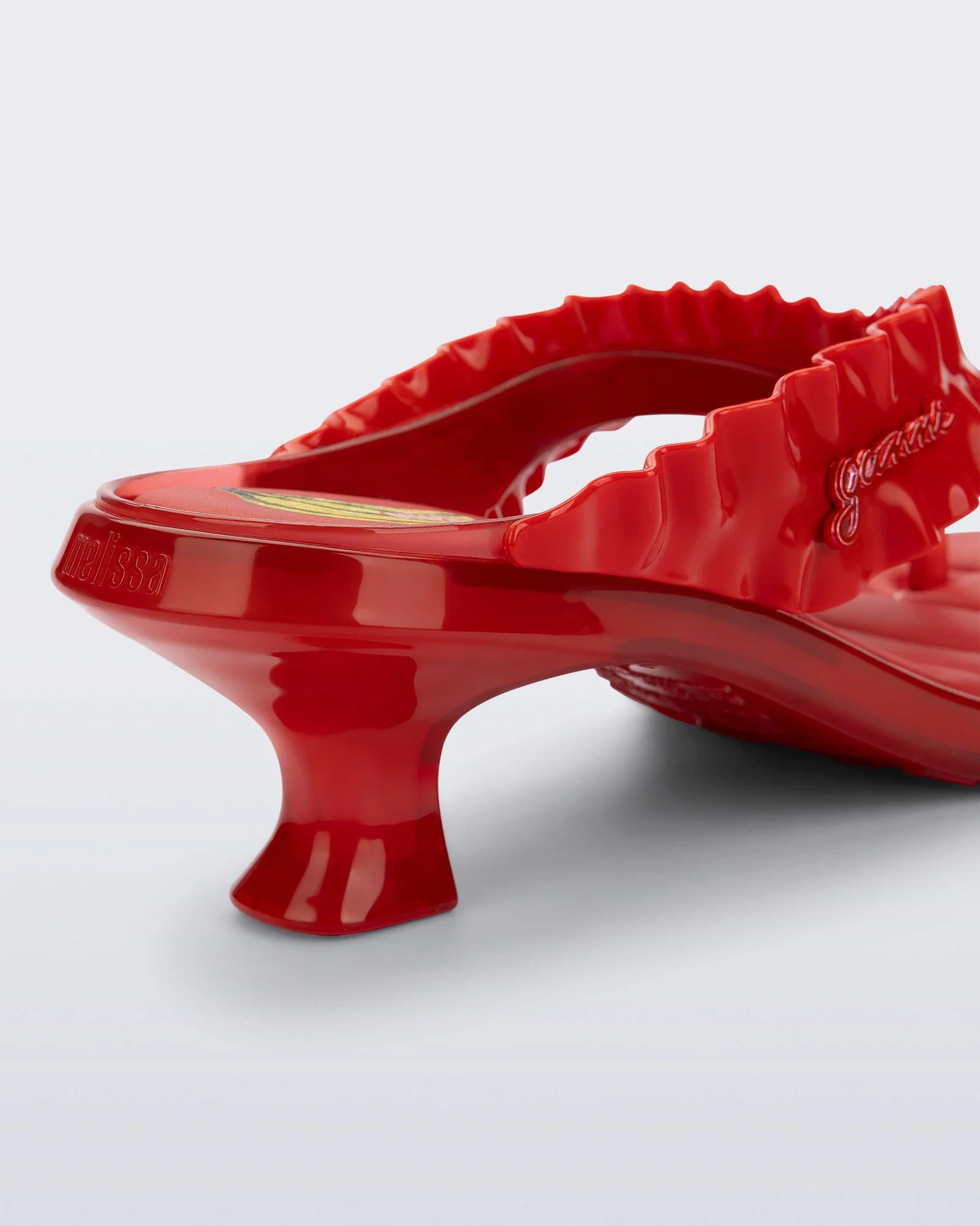 MELISSA X GANNI THONG KITTEN HEEL RED