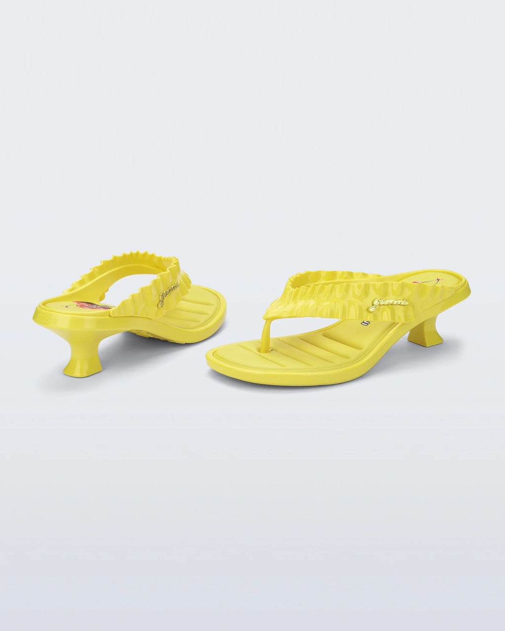 MELISSA X GANNI THONG KITTEN HEEL YELLOW
