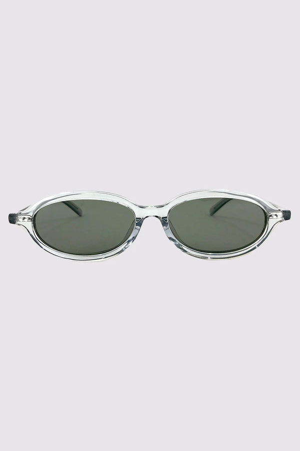 90S SLIM OVAL SUNGLASSES SMOKE - ST.AGNI