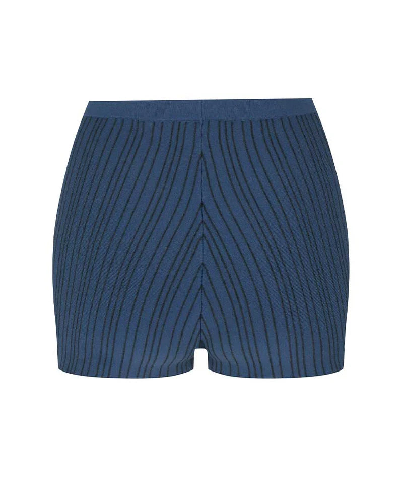 PATTY PINSTRIPE WOOL SHORT DENIM