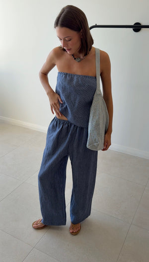 EASE TROUSER AZURE STRIPE