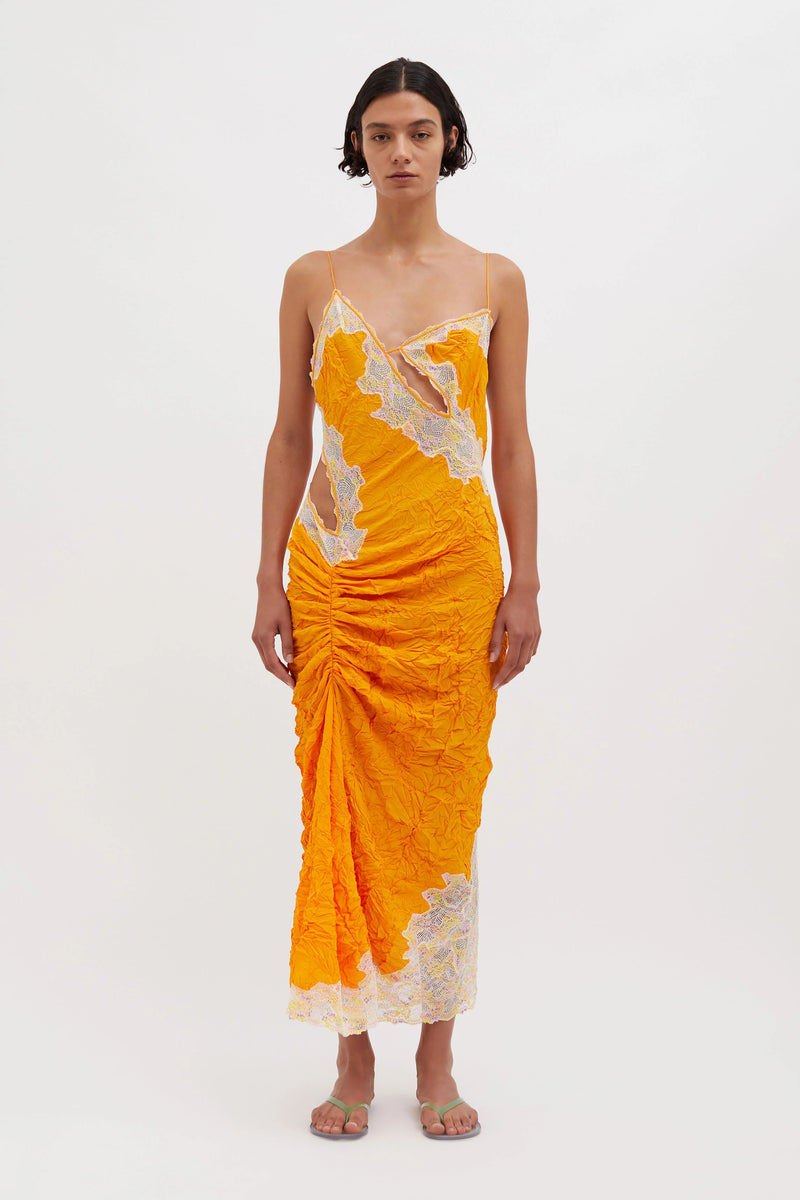 CRIMPED LACE CAMI DRESS VALENCIA/MULTI - CHRISTOPHER ESBER