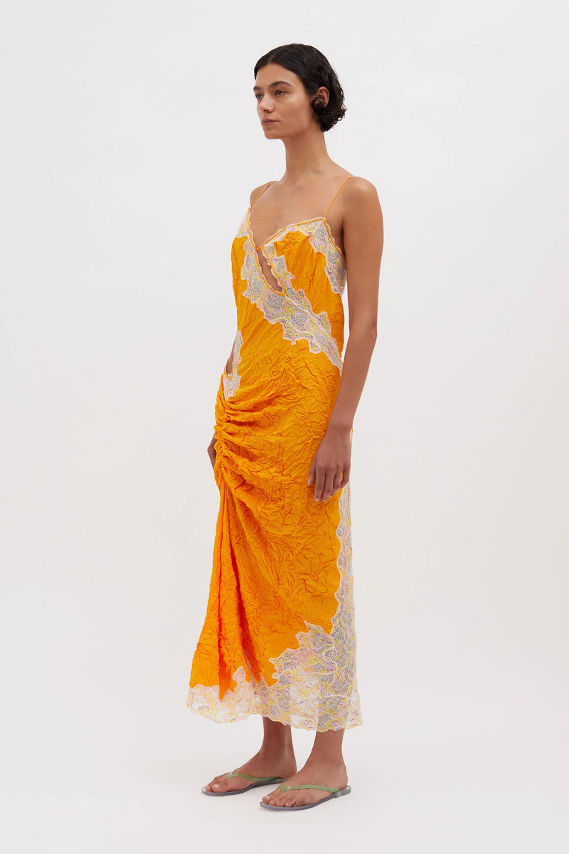 CRIMPED LACE CAMI DRESS VALENCIA/MULTI - CHRISTOPHER ESBER