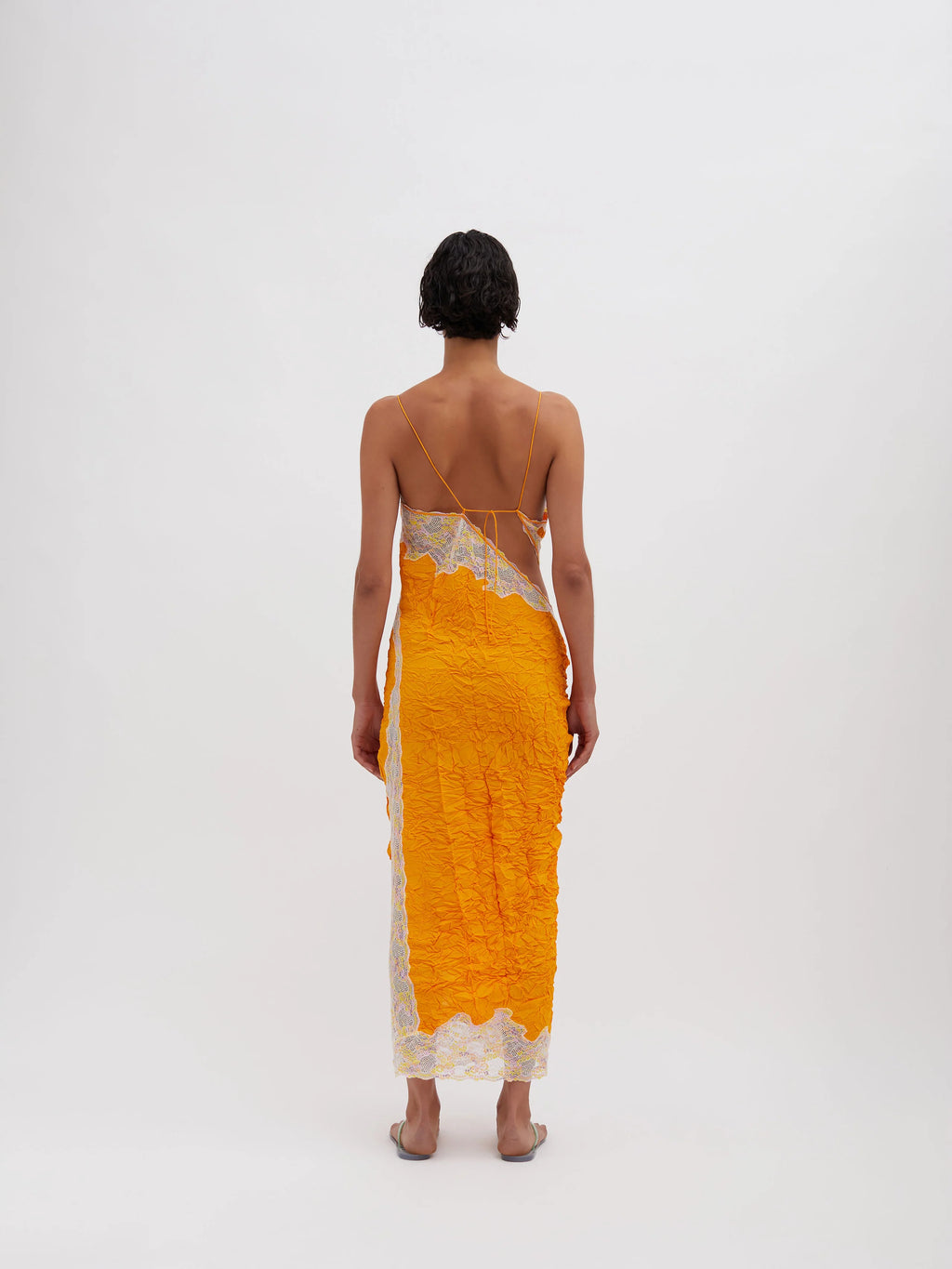 CRIMPED LACE CAMI DRESS VALENCIA/MULTI