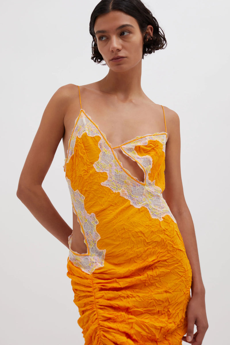 CRIMPED LACE CAMI DRESS VALENCIA/MULTI - CHRISTOPHER ESBER