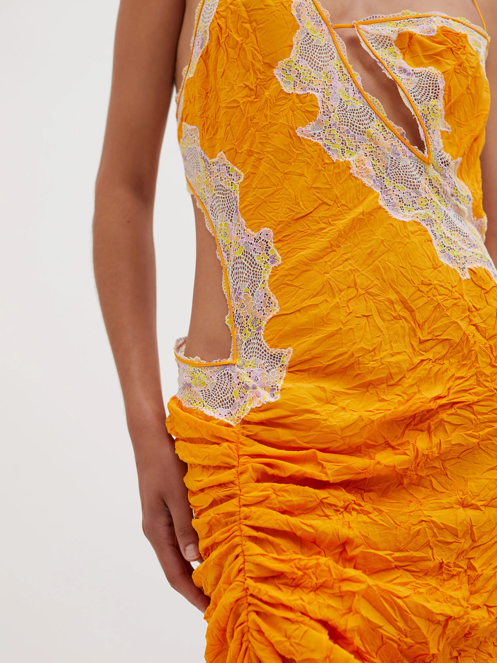 CRIMPED LACE CAMI DRESS VALENCIA/MULTI