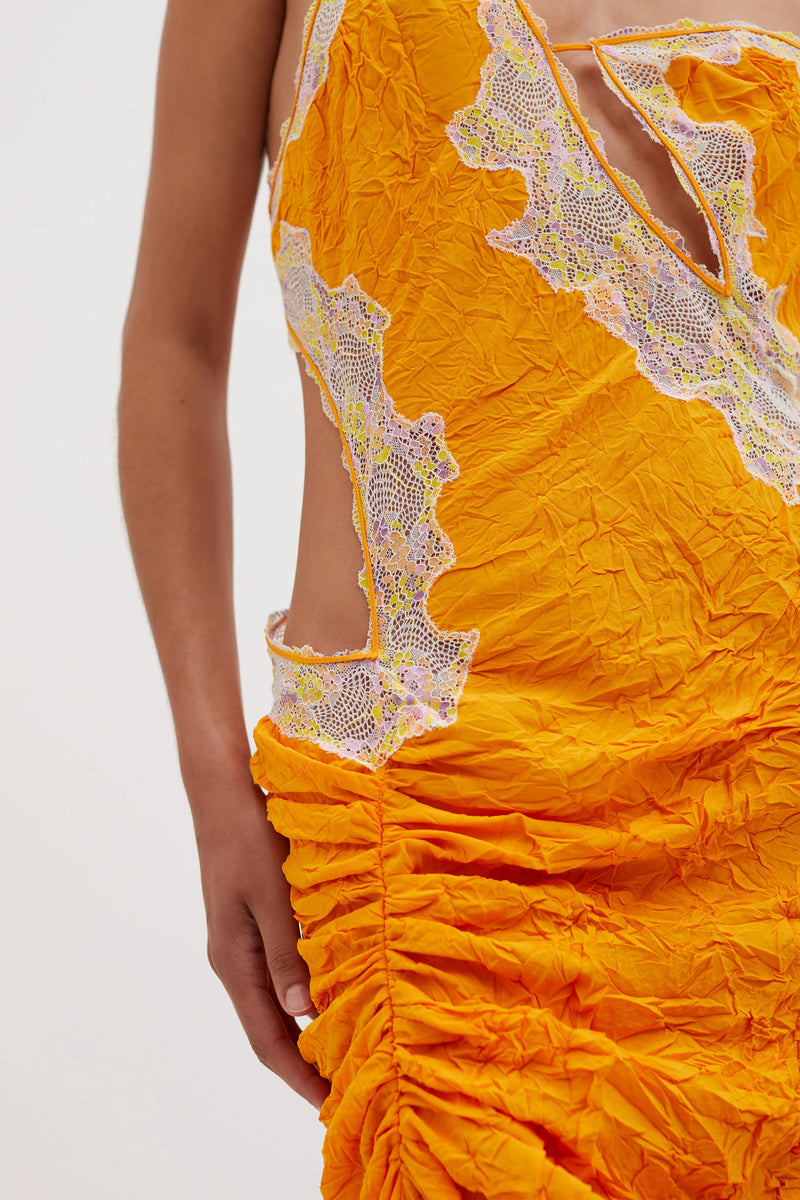 CRIMPED LACE CAMI DRESS VALENCIA/MULTI - CHRISTOPHER ESBER