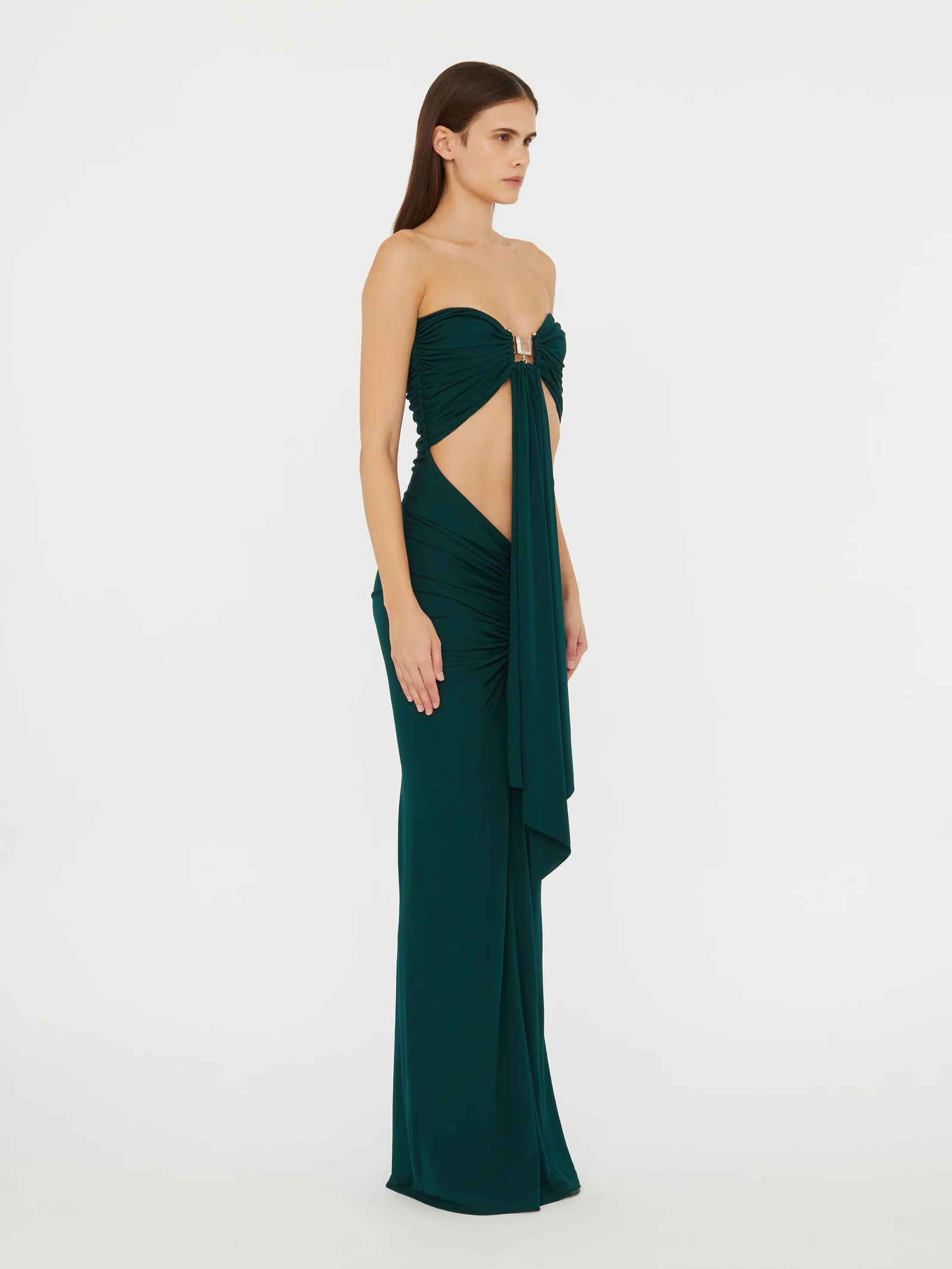 BEZEL QUARTZ DISCONNECT DRESS EVERGREEN