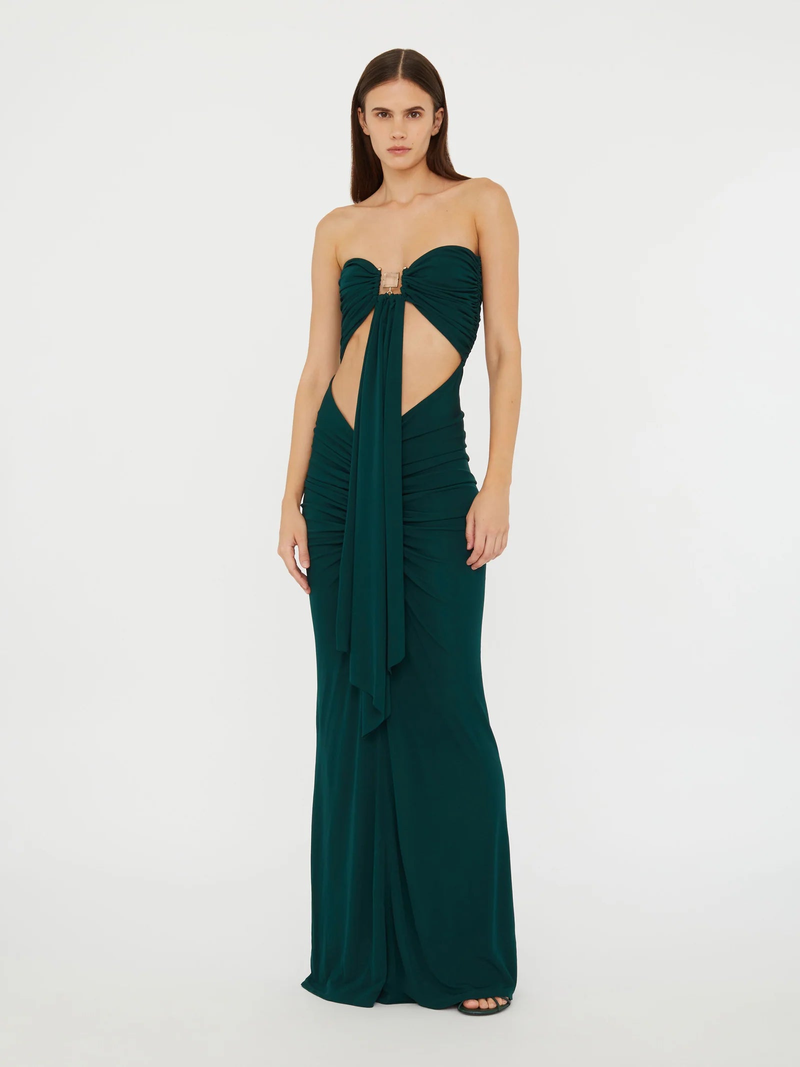 BEZEL QUARTZ DISCONNECT DRESS EVERGREEN