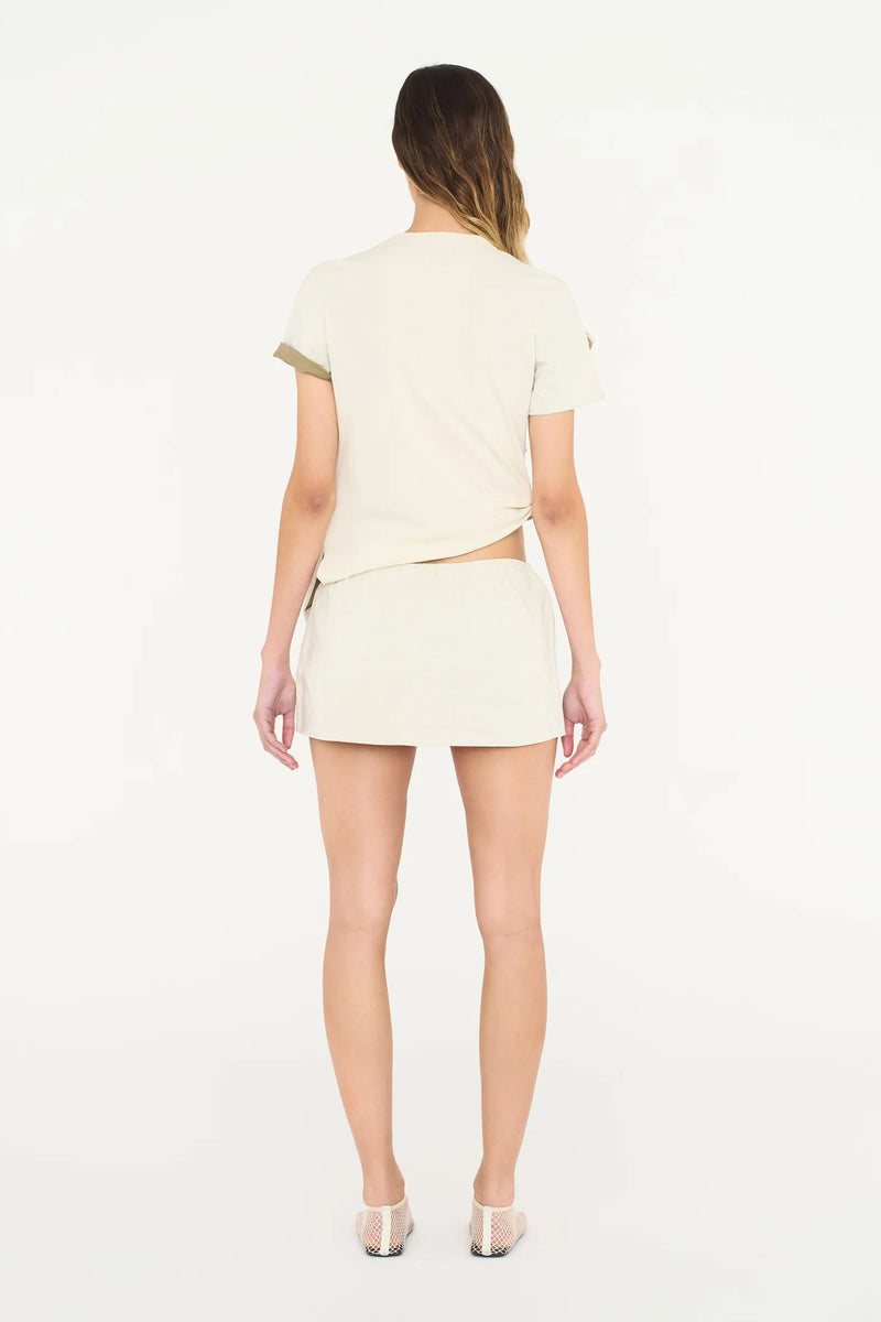 EMBLA BEADED CRUSHED MICRO SKIRT PUTTY/MULTI - CHRISTOPHER ESBER