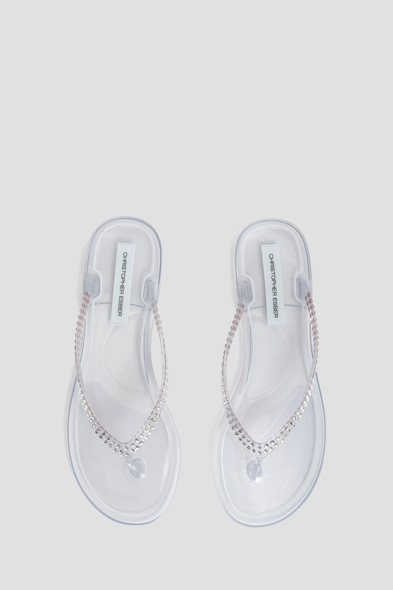 JO CRYSTAL FLIP FLOP CLEAR/CRYSTAL - CHRISTOPHER ESBER