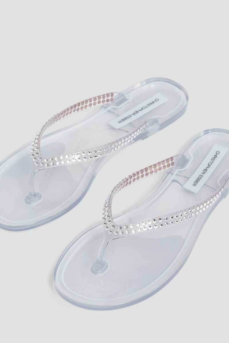 JO CRYSTAL FLIP FLOP CLEAR/CRYSTAL - CHRISTOPHER ESBER