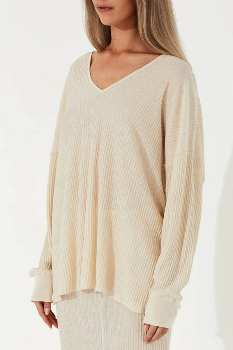 STONE ORGANIC LINEN BLEND KNIT TOP - ZULU + ZEPHYR