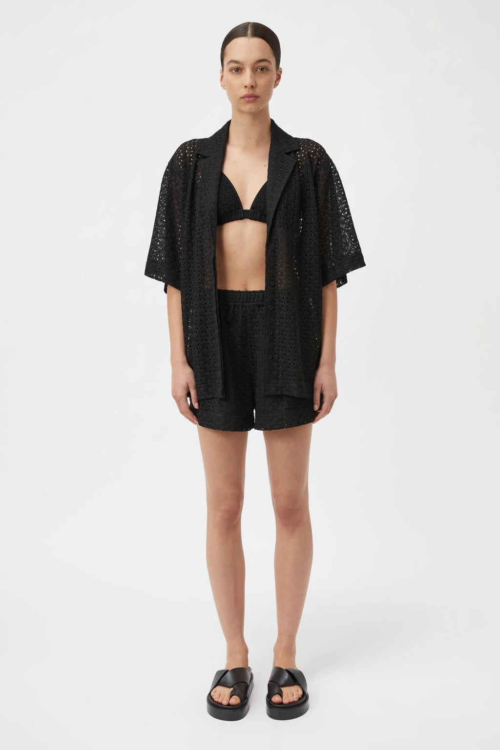 AGNA LACE SHORTS BLACK