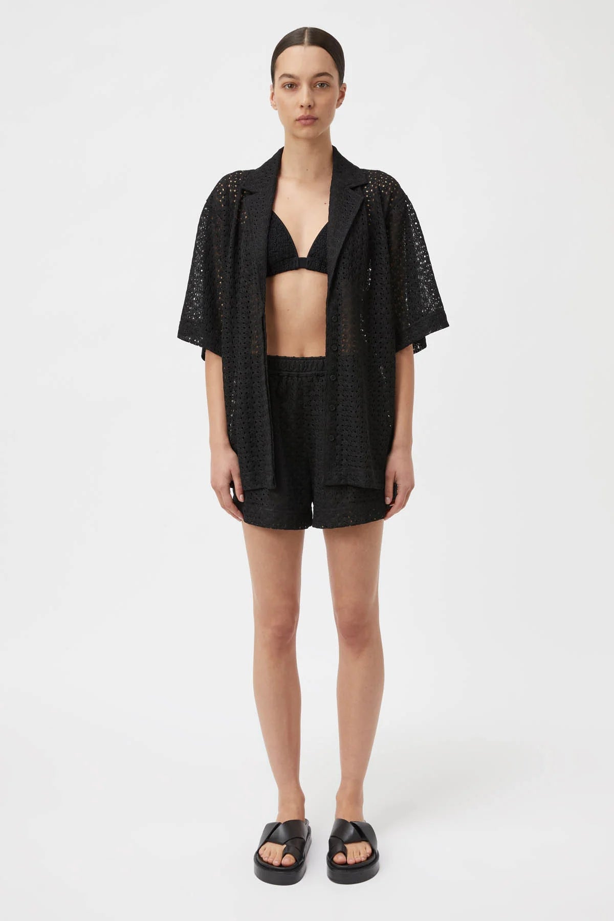 AGNA LACE SHORTS BLACK