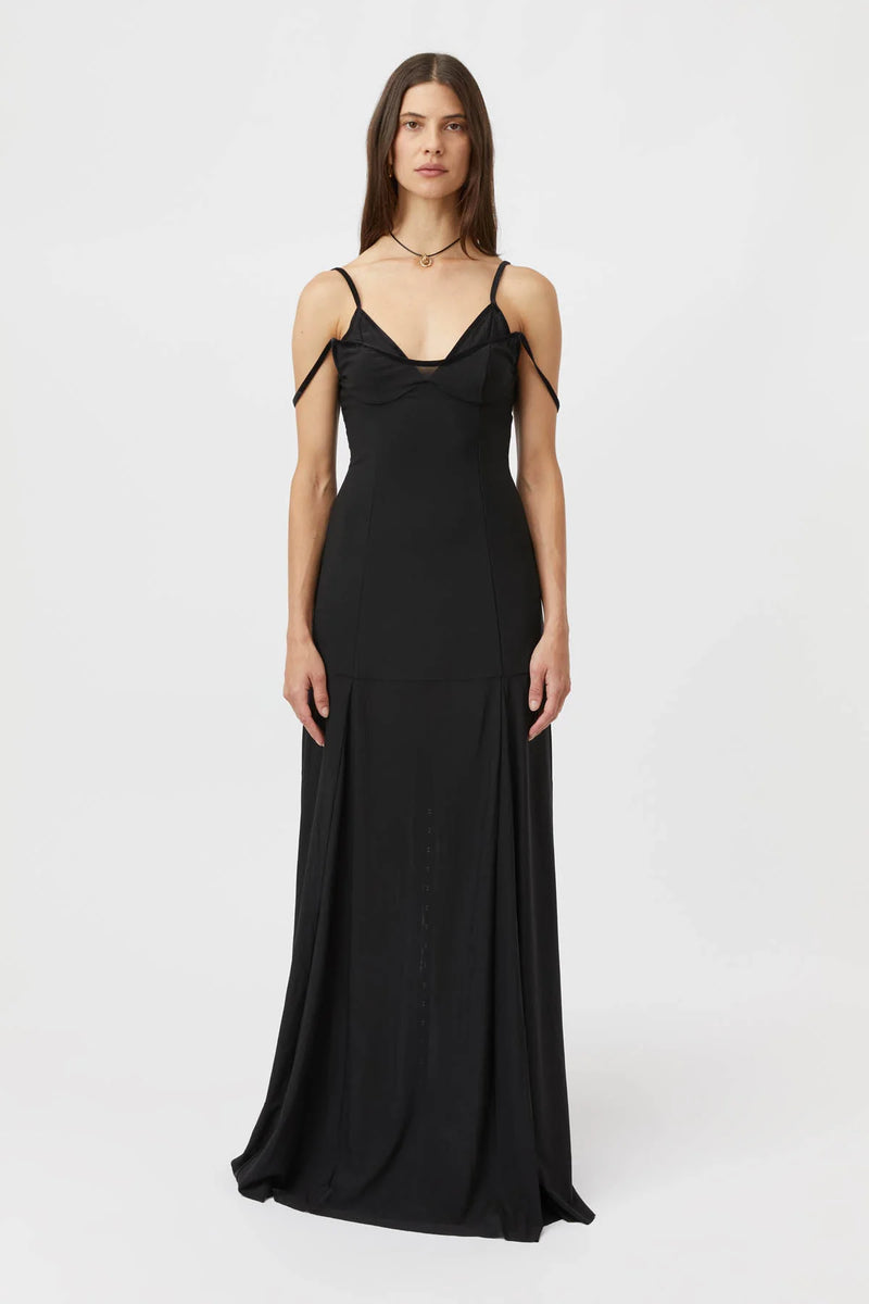 LEANDER MAXI DRESS BLACK - C+M