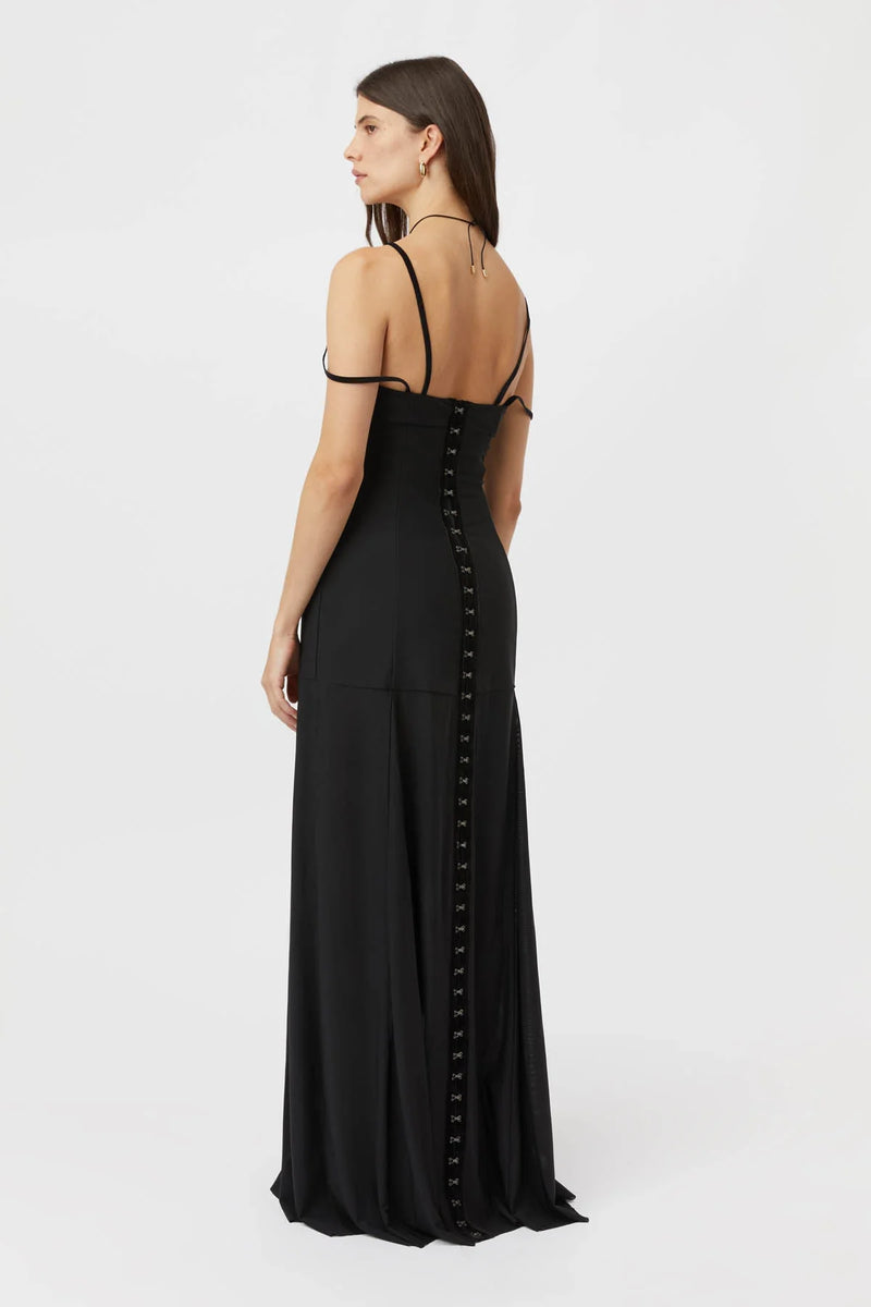 LEANDER MAXI DRESS BLACK - C+M