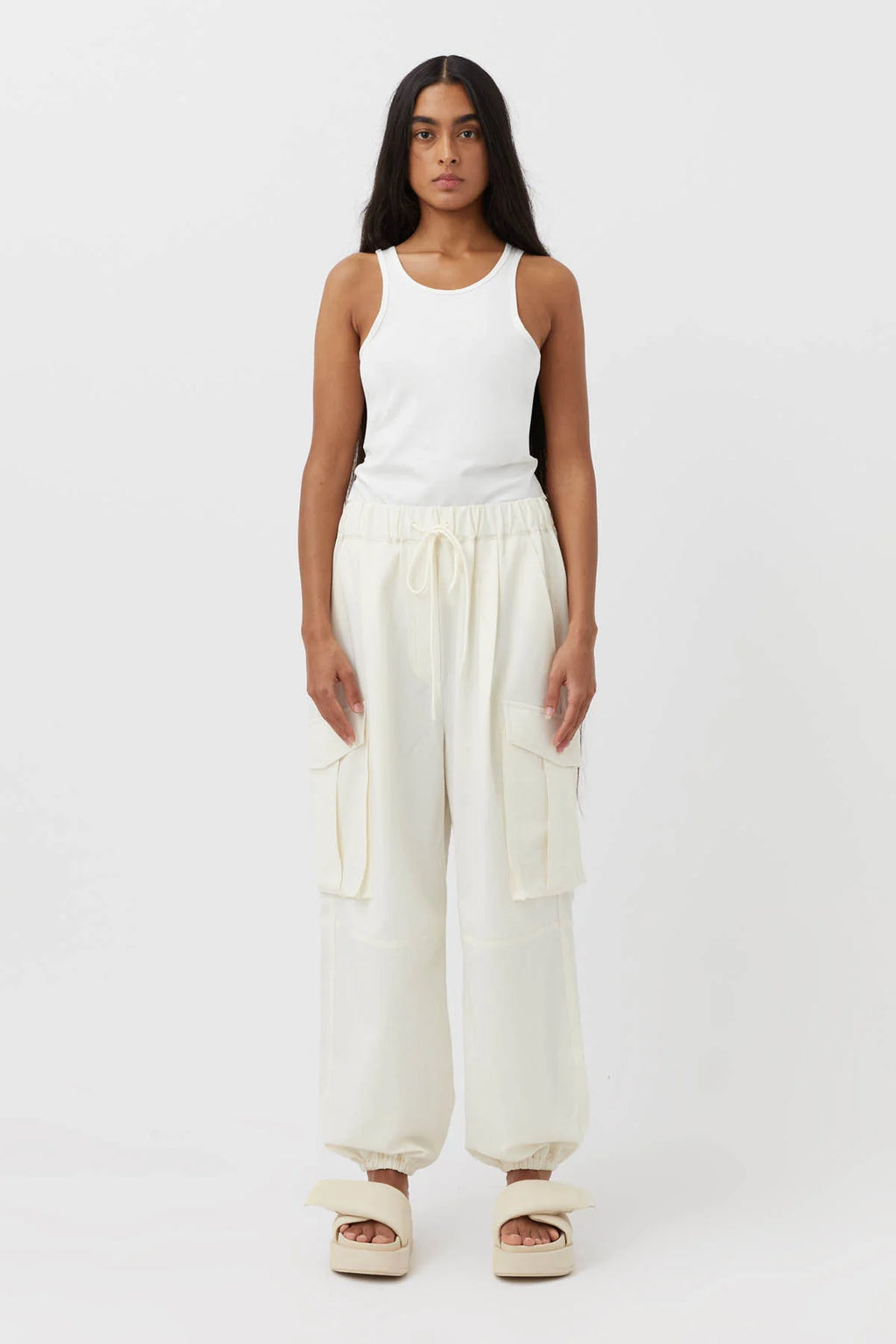 MILES MONOGRAM TANK CREAM