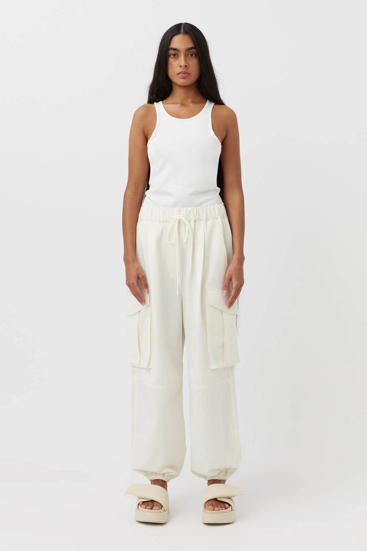 MILES MONOGRAM TANK CREAM
