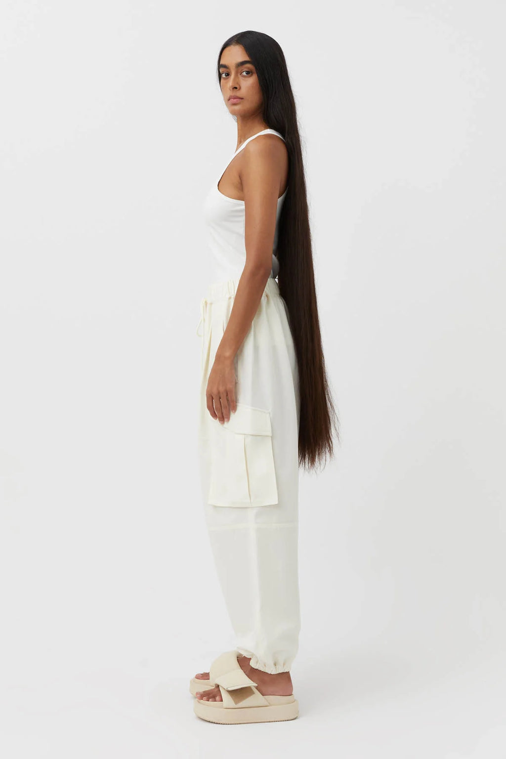 MILES MONOGRAM TANK CREAM