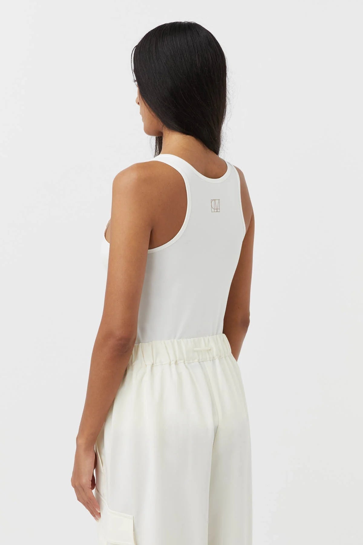 MILES MONOGRAM TANK CREAM