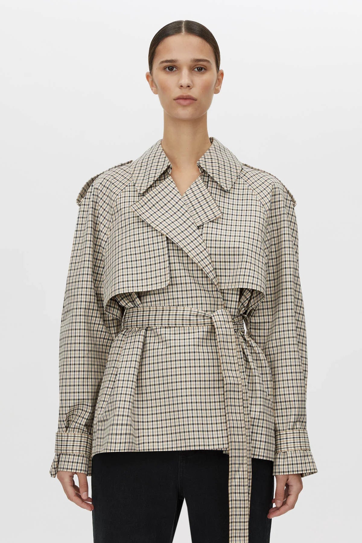 BURDOCK CHECK TRENCH JACKET
