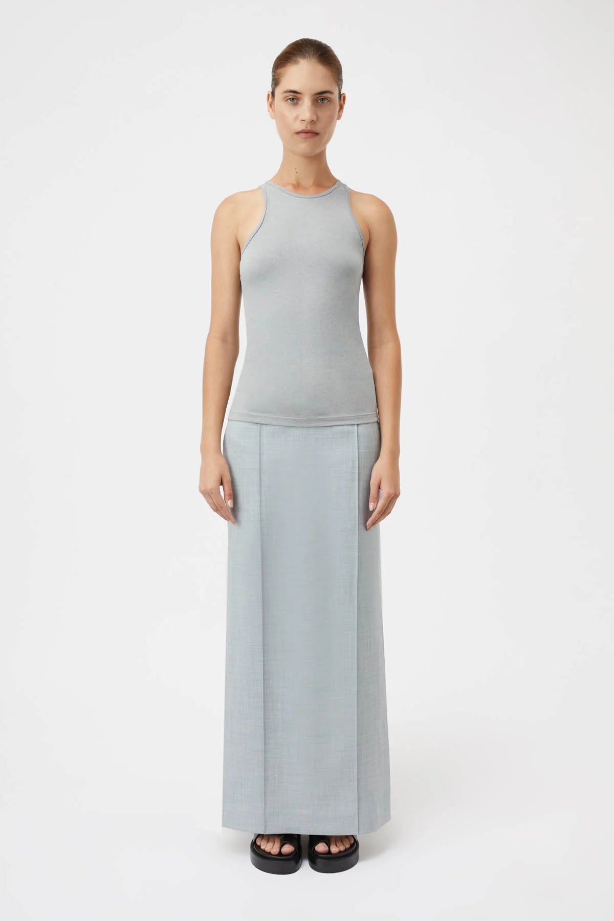 HALAZIA TANK LIGHT GREY MARLE