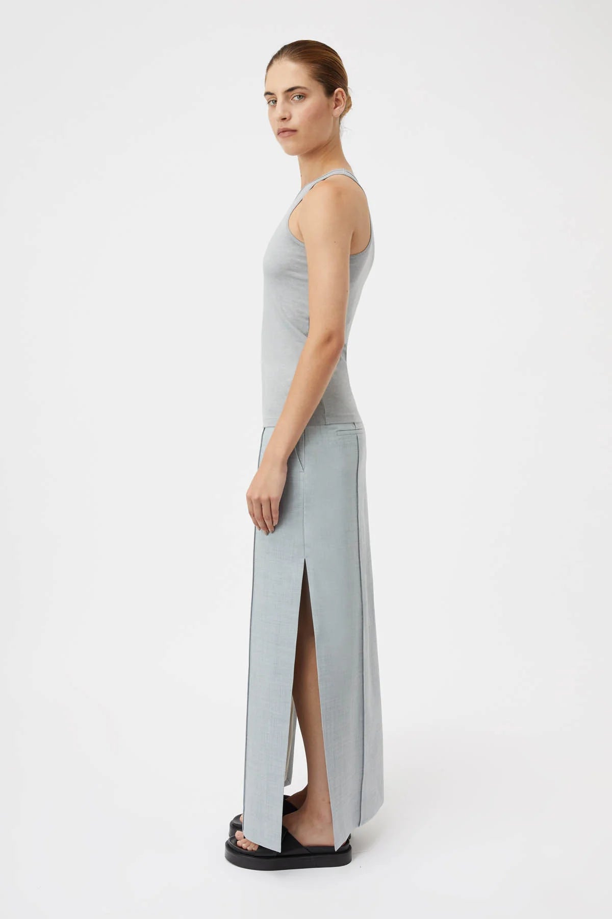 HALAZIA TANK LIGHT GREY MARLE
