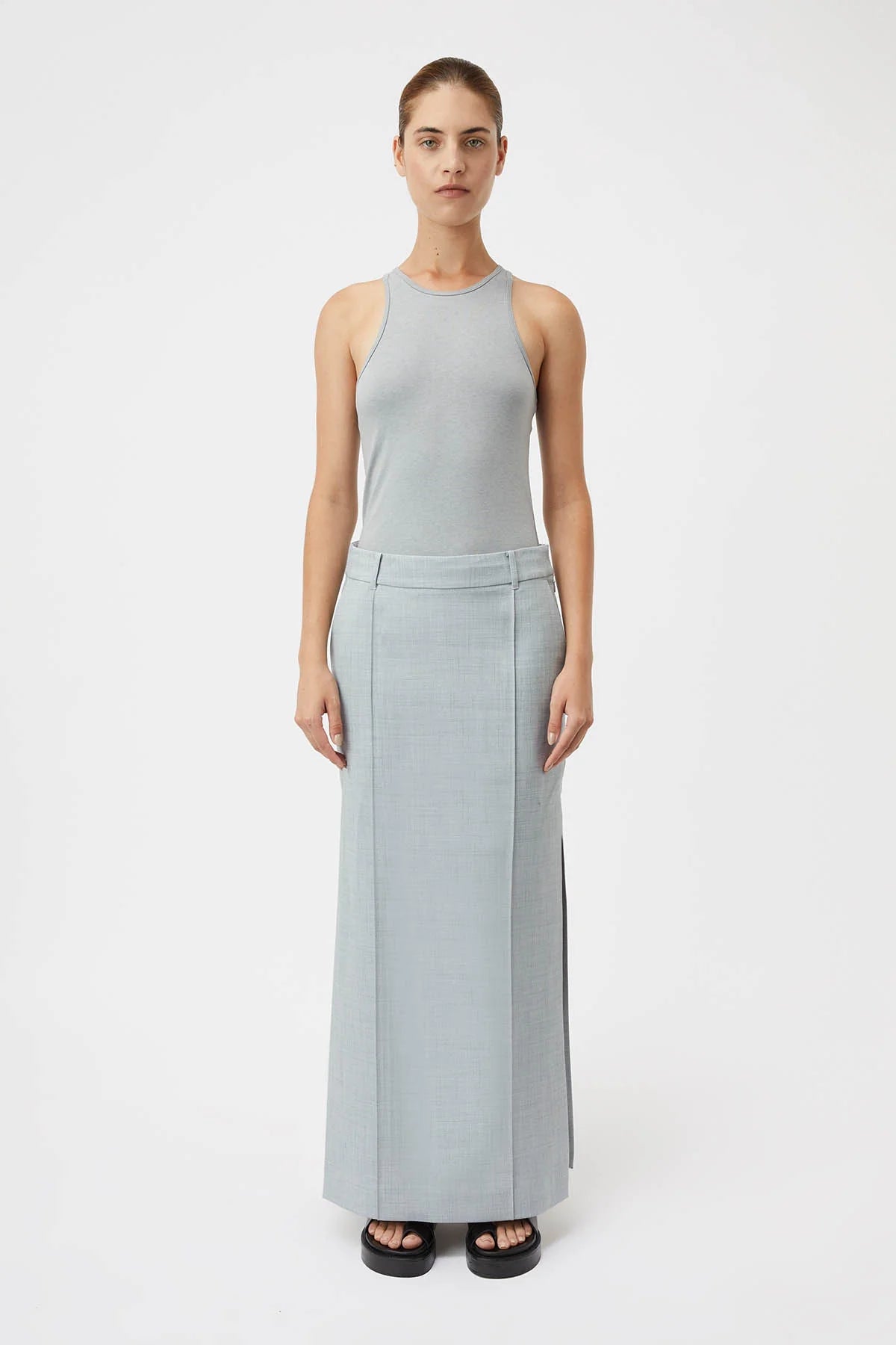 HALAZIA TANK LIGHT GREY MARLE