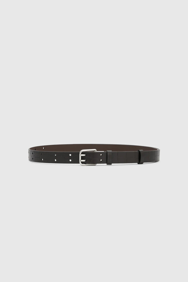 LANDON CROC BELT CHOCOLATE - C+M