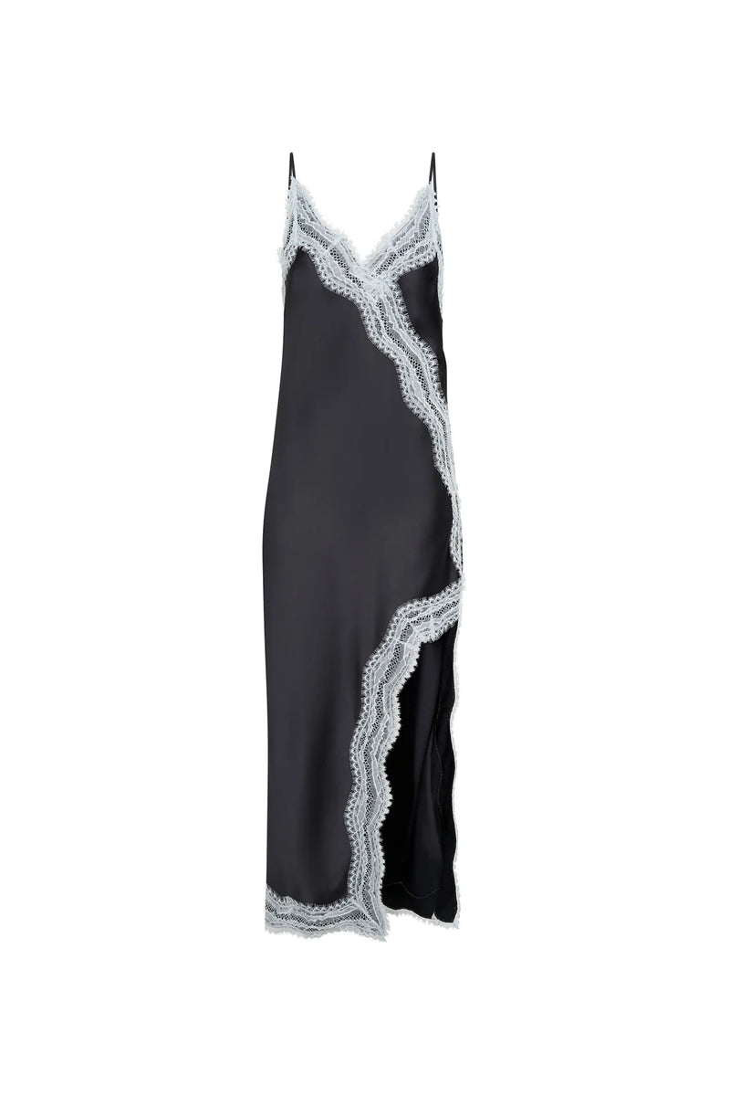 NILAS DRESS CHARCOAL/ICE BLUE - C+M