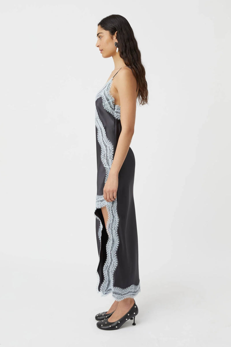 NILAS DRESS CHARCOAL/ICE BLUE - C+M