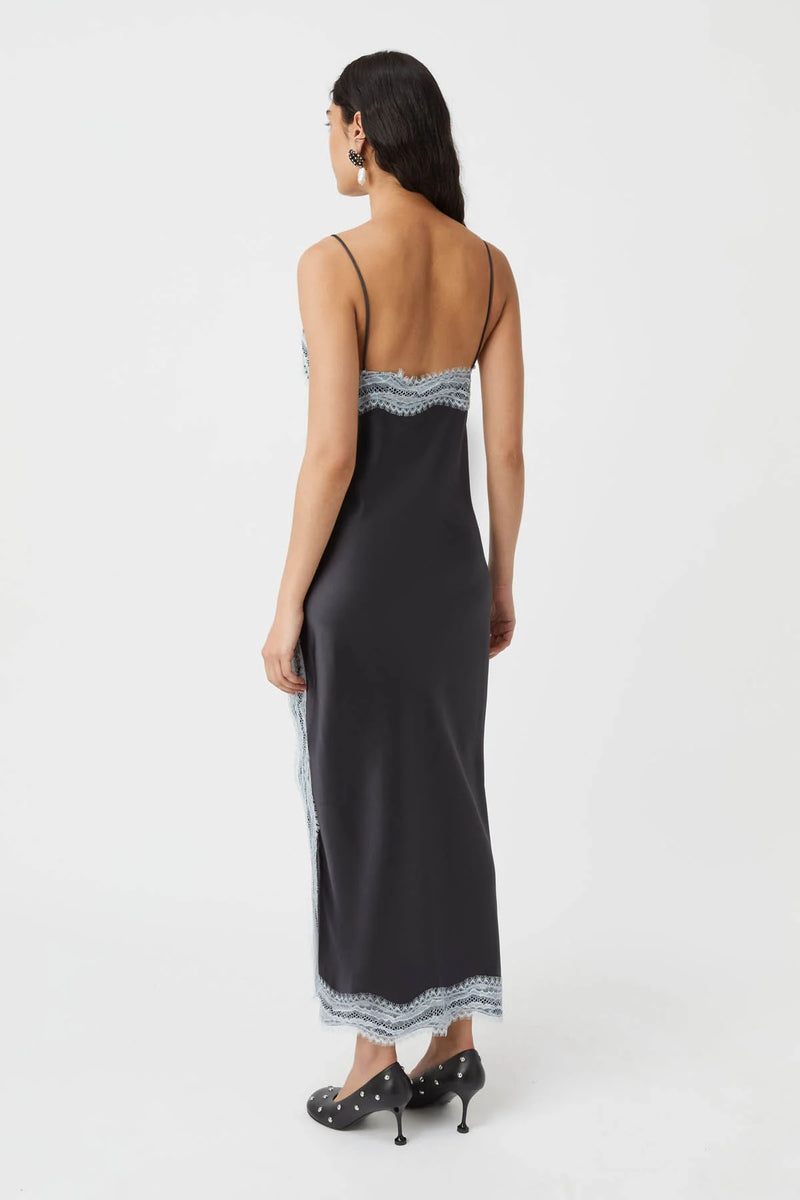 NILAS DRESS CHARCOAL/ICE BLUE - C+M