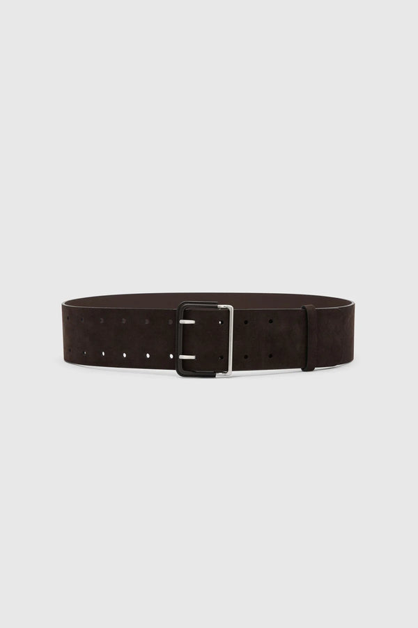 WILLOW SUEDE BELT CHOCOLATE - C+M