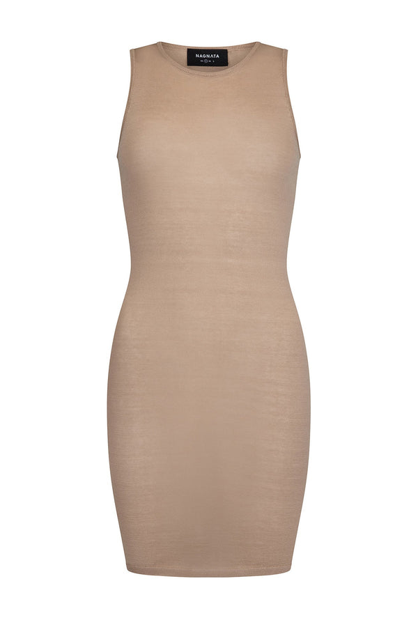 SHEER ESSENTIALS SLIP DRESS NATURAL - NAGNATA