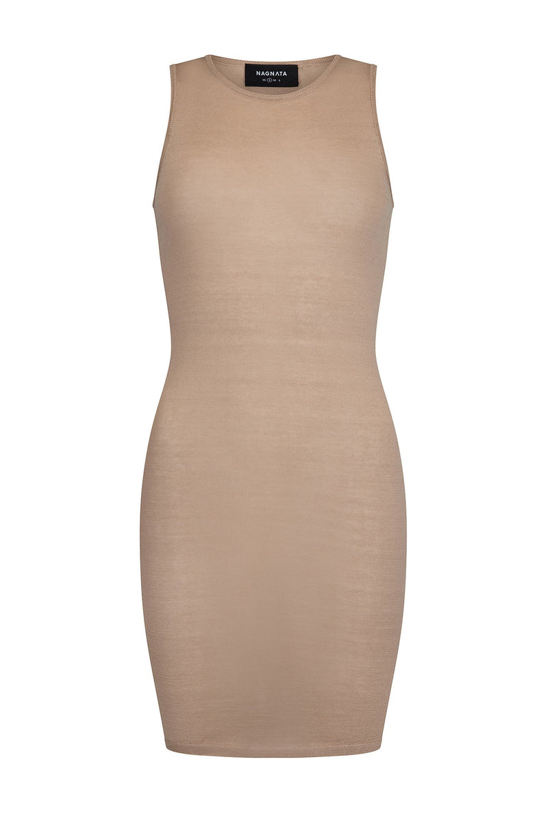 SHEER ESSENTIALS SLIP DRESS NATURAL - NAGNATA