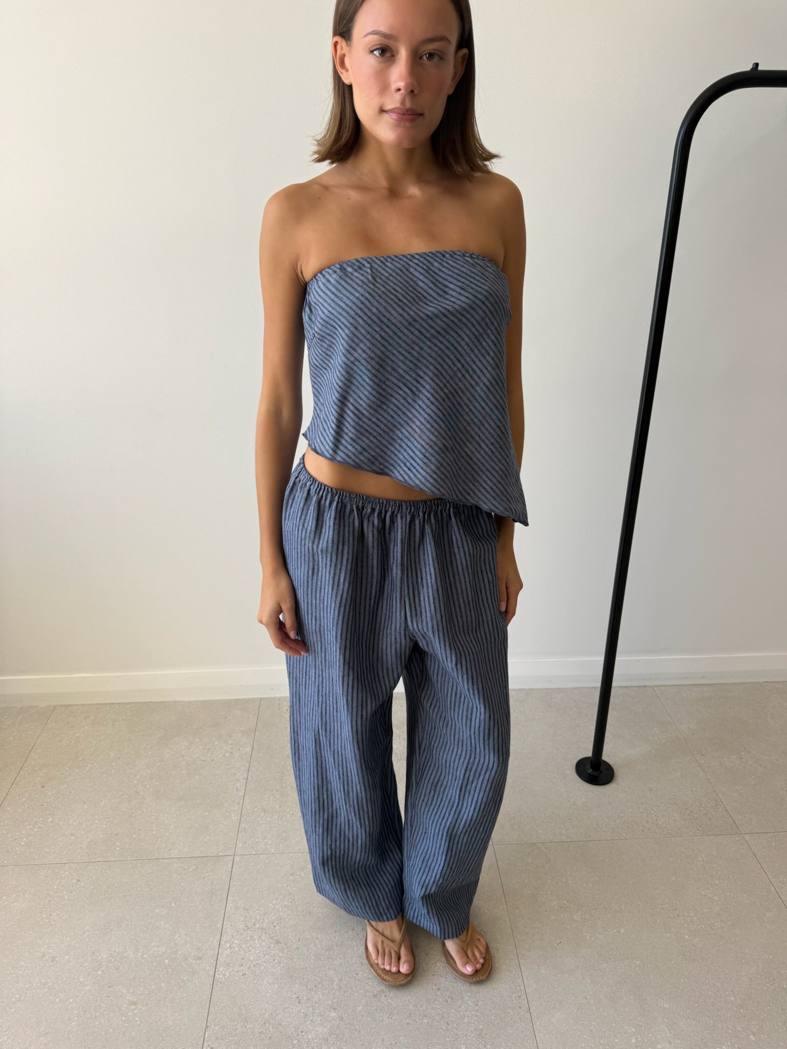 EASE TROUSER AZURE STRIPE