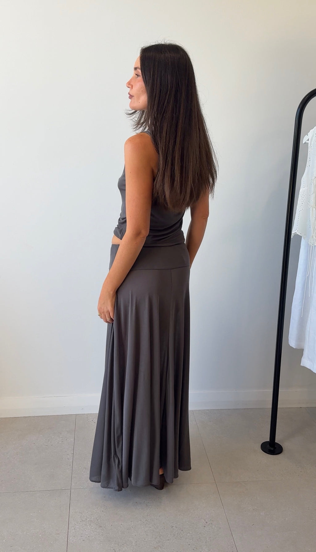 FLUID JERSEY SKIRT SOOT