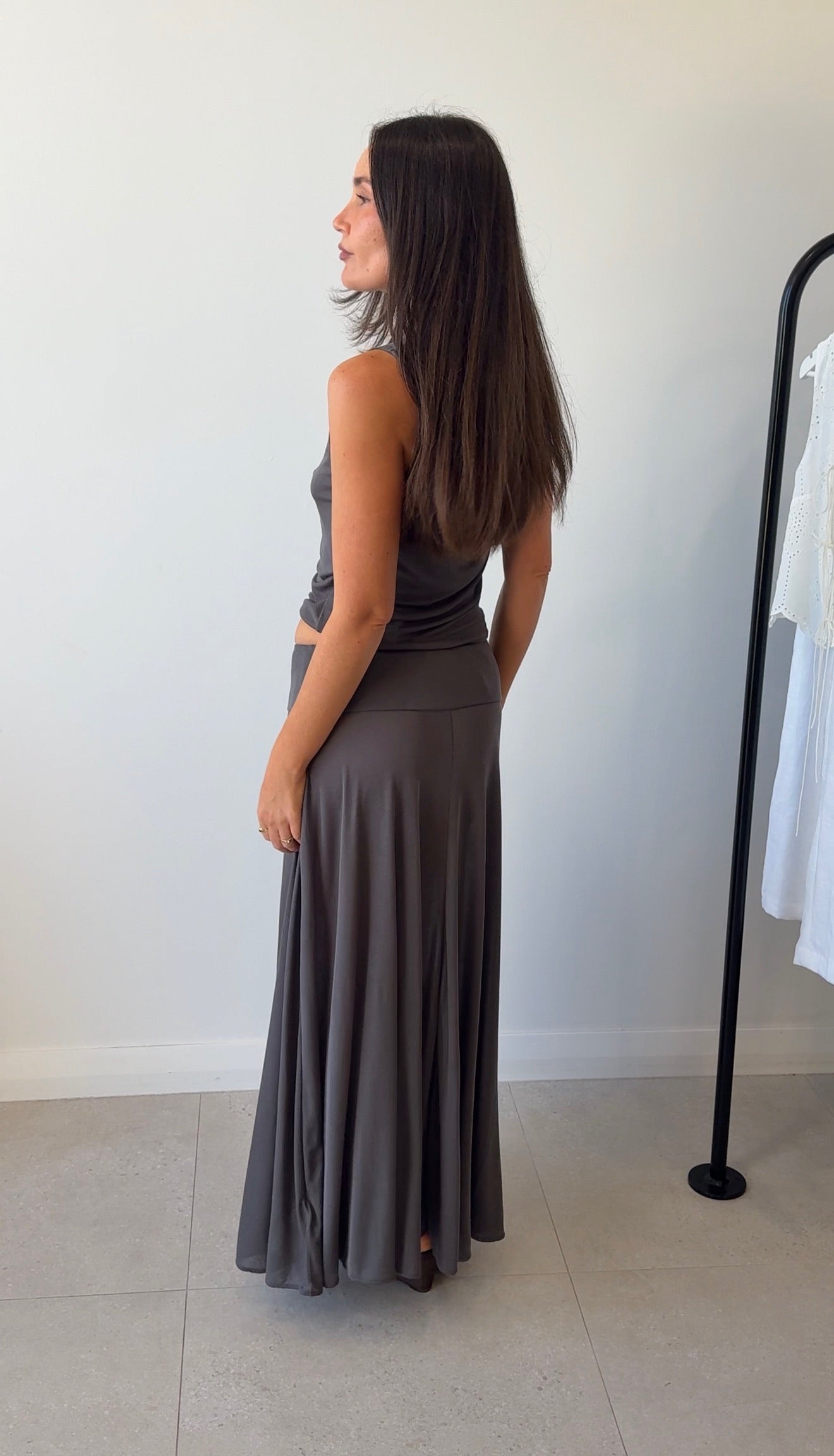 FLUID JERSEY SKIRT SOOT