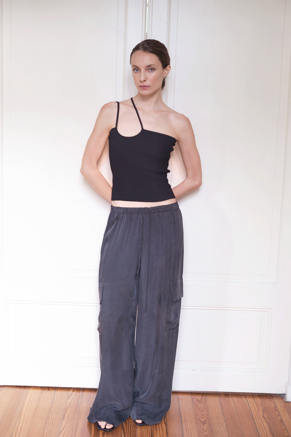 DRAWSTRING CARGO PANT WASHED BLACK