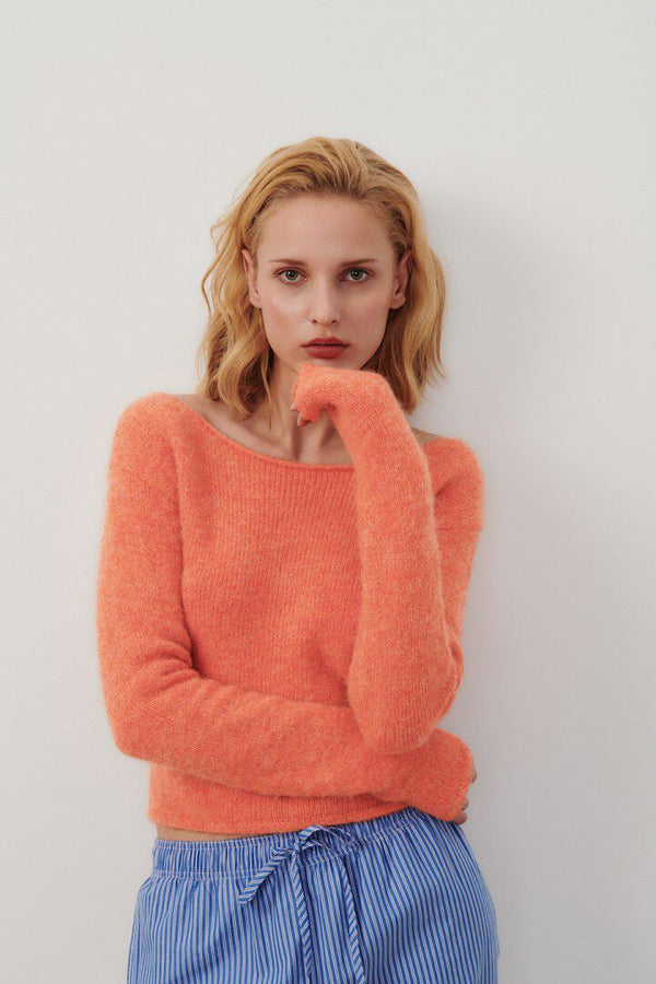 SWEATER EAST ORANGE MELANGE - AMERICAN VINTAGE